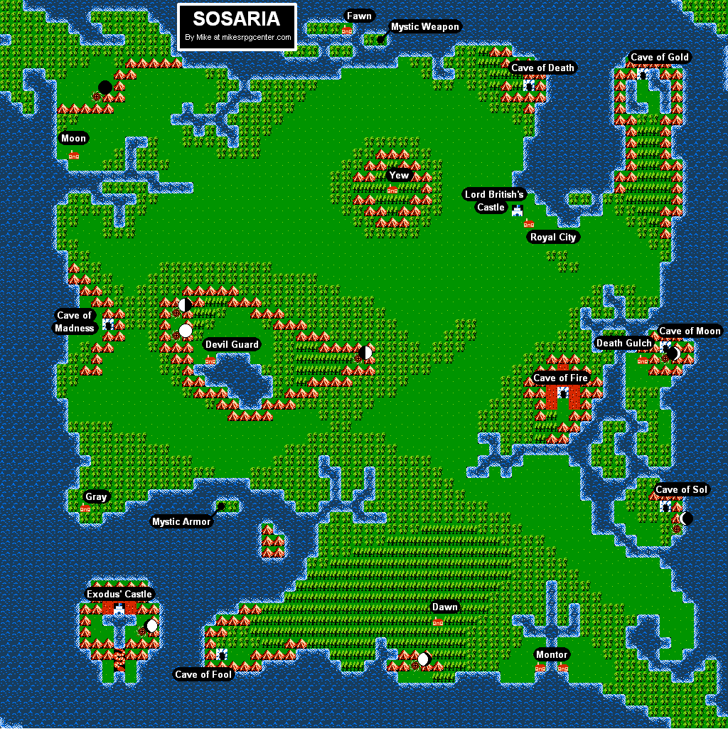 ultima iii exodus ram map