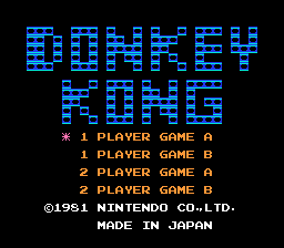 Donkey Kong nes title